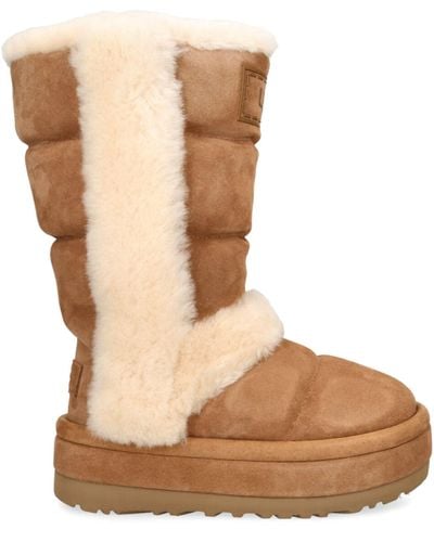 UGG Classic Cloudpeak Ta Logo-patch Suede Knee-high Boots - Brown