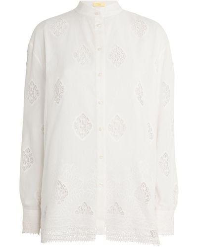 Erdem Embroidered Open-back Shirt - White