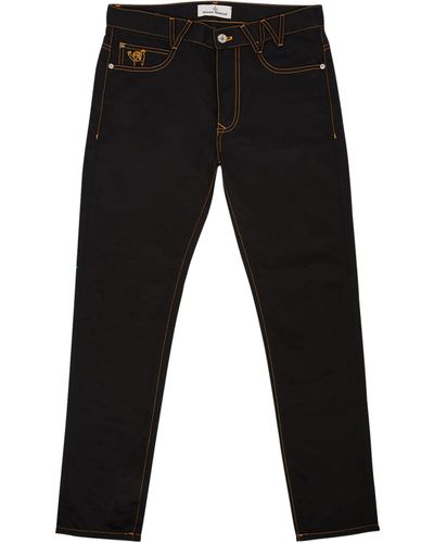 Vivienne Westwood Contrast-stitch Straight Leg Jeans - Black