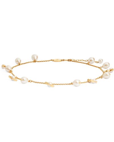 Vivienne Westwood Gold-tone Brass And Creamrose Pearl Emiliana Necklace - Natural