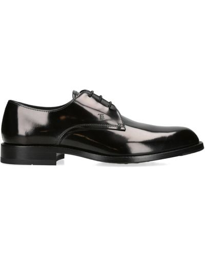 Tod's Leather Derby Shoes - Black