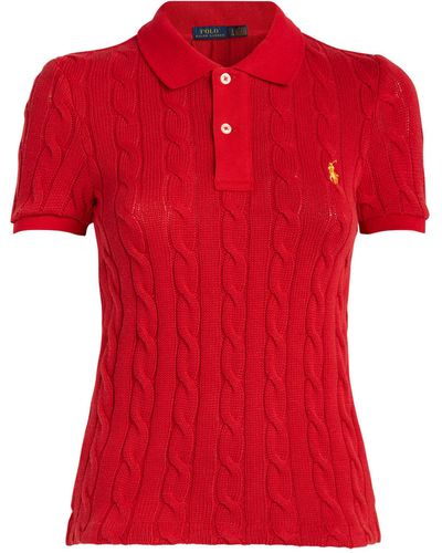 Polo Ralph Lauren Cable-knit Polo Shirt - Red