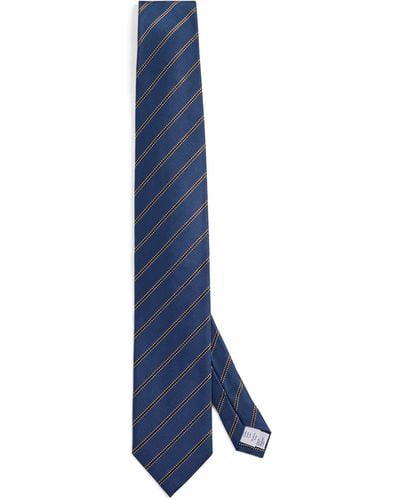 Eton Silk Striped Tie - Blue