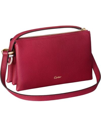 Cartier Calfskin Trinity Shoulder Bag - Red