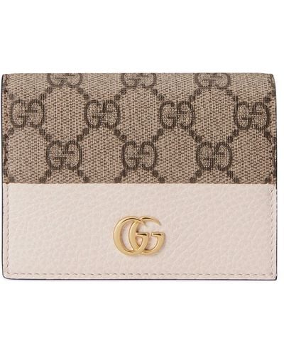 Gucci Canvas Gg Marmont Wallet - Natural