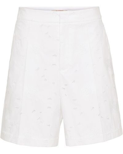 Valentino Garavani Cotton-blend Bermuda Shorts - White