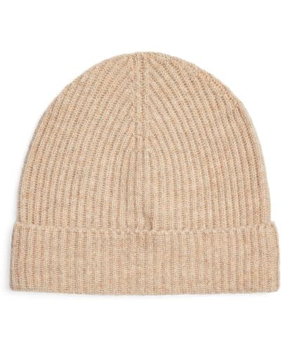 Johnstons of Elgin Cashmere Ribbed Beanie - Natural