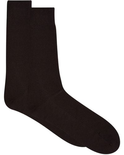 Pantherella Merino Wool-blend Short Socks - Brown