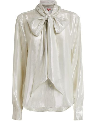 STAUD Maryn Pussybow Blouse - White