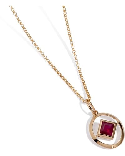 Annoushka Yellow Gold And Ruby Birthstone Necklace - Metallic