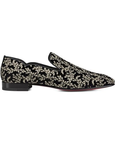 Christian Louboutin Embroidered Loafers - Black