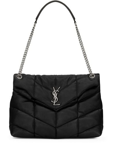 Saint Laurent Medium Quilted Leather Loulou Bag - Black