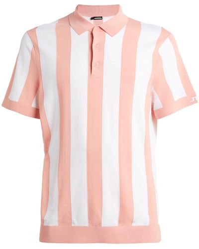 J.Lindeberg Striped Maseo Polo Shirt - Pink