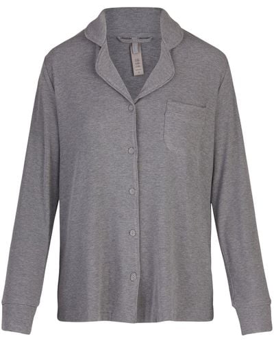 Skims Sleep Ribbed Pajama Set - Gray
