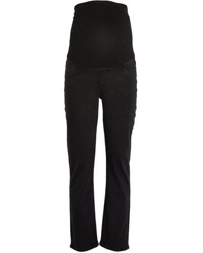 7 For All Mankind Maternity Straight Jeans - Black
