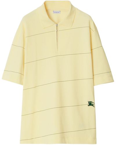 Burberry Cotton Striped Polo Shirt - Yellow