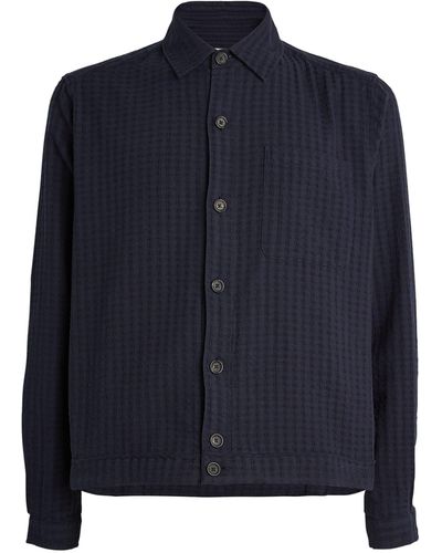 Oliver Spencer Seersucker Milford Jacket - Blue