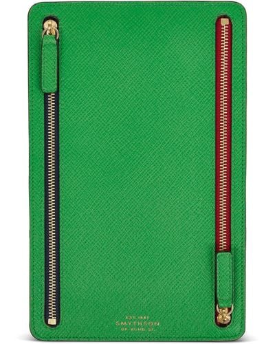 Smythson Panama Leather Multi-zip Travel Wallet - Green