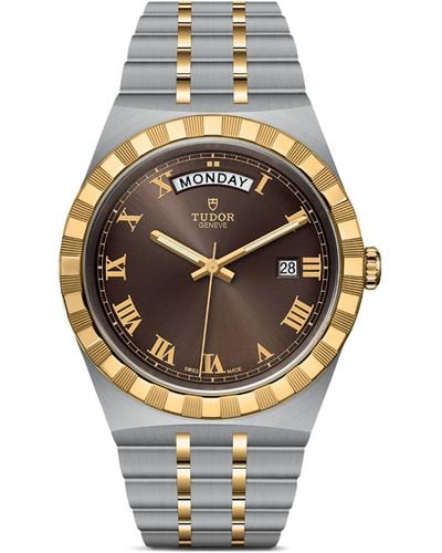 Tudor Royal Day And Date Stainless Steel And Yellow Gold Watch 41mm - Metallic