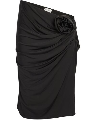 Magda Butrym Rose-appliqué Skirt - Black