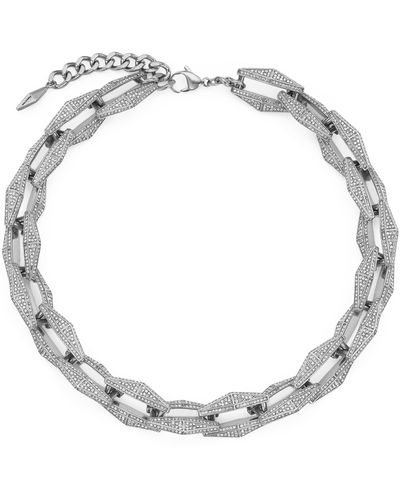Jimmy Choo Embellished Diamond Chain Necklace - Metallic