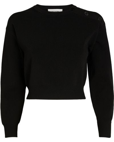 Yves Salomon Buttoned-shoulder Sweater - Black
