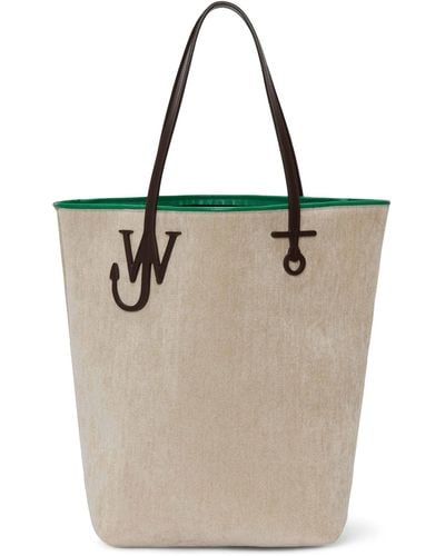 JW Anderson Tall Chenille Anchor Tote Bag - Natural