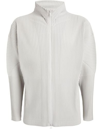 Homme Plissé Issey Miyake Pleated Zip-up Cardigan - White