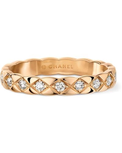 Chanel Beige Gold And Diamond Coco Crush Ring - Natural