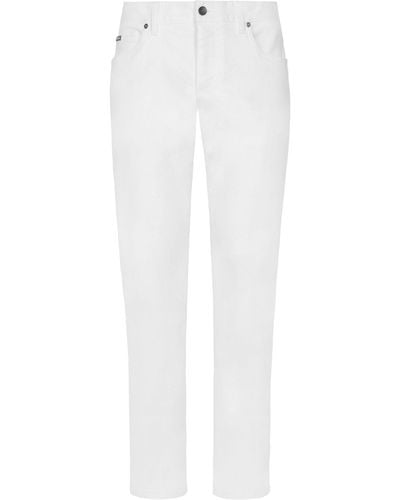 Dolce & Gabbana Logo-plaque Straight Jeans - White