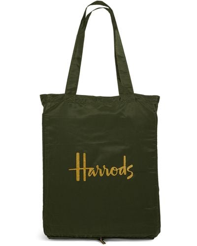 Harrods Recycled Logo Pocket Shopper Bag - Green