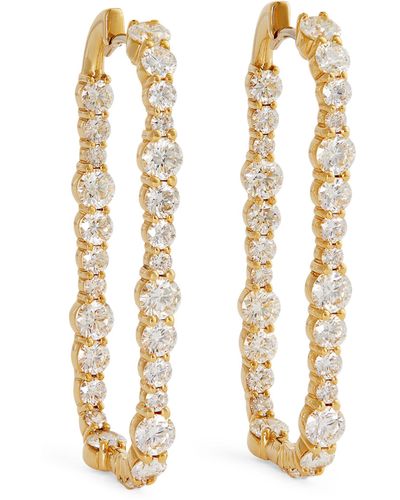 Melissa Kaye Yellow Gold And Diamond Ashley Hoop Earrings - Metallic