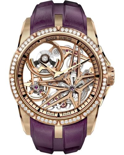 Roger Dubuis Eon Gold And Diamond Excalibur Monobalancier Watch 42mm - Pink