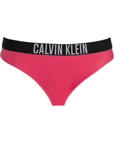 Calvin Klein Rib-knit Logo Bikini Briefs - Pink