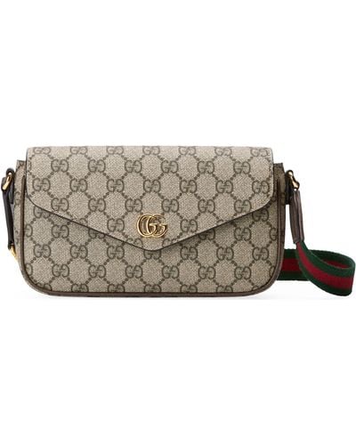 Gucci Canvas Ophidia Gg Shoulder Bag - Gray