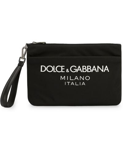 Dolce & Gabbana Nylon Logo Pouch - Black