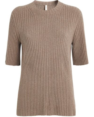 Lauren Manoogian Knitted Column T-shirt - Brown