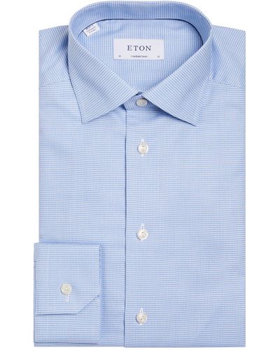 Eton Houndstooth Shirt - Blue