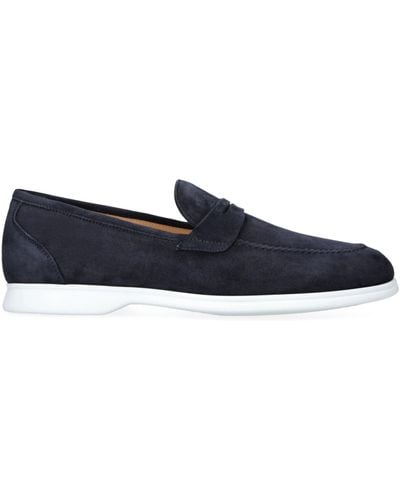 Kiton Suede Penny Loafers - Blue