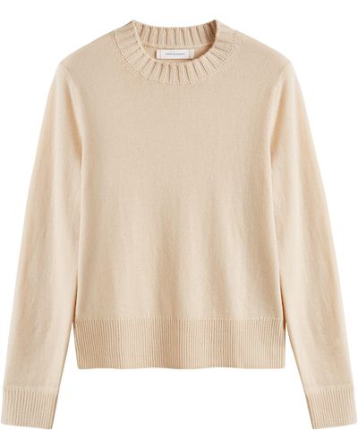 Chinti & Parker Wool-cashmere Cropped Sporty Sweater - Natural