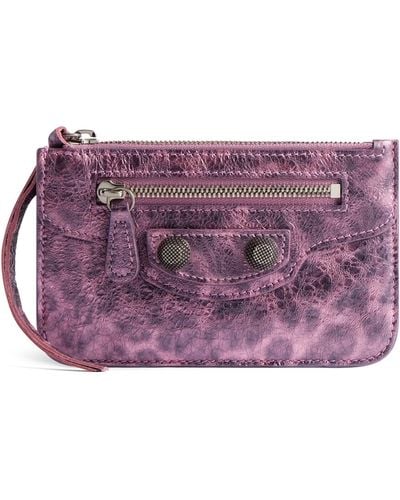 Balenciaga Lambskin Long Le Cagole Wallet - Purple
