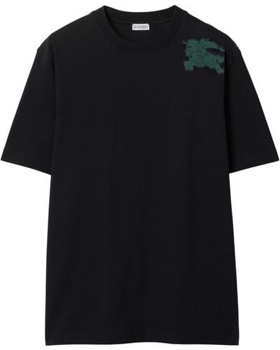 Burberry Cotton Ekd Print T-shirt - Black