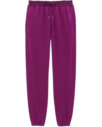 Saint Laurent Embroidered Logo Sweatpants - Purple