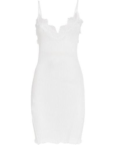 Zimmerli Ribbed Nightdress - White