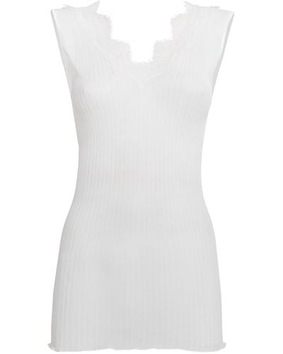 Zimmerli Ribbed Tank Top - White