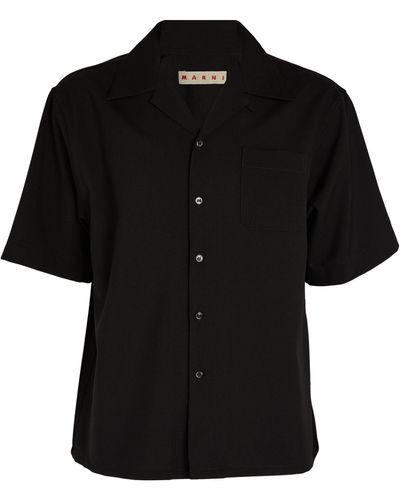 Marni Wool Bowling Shirt - Black
