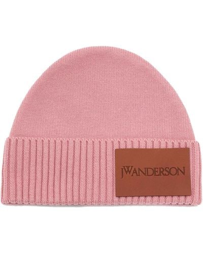 JW Anderson Logo-patch Beanie - Pink