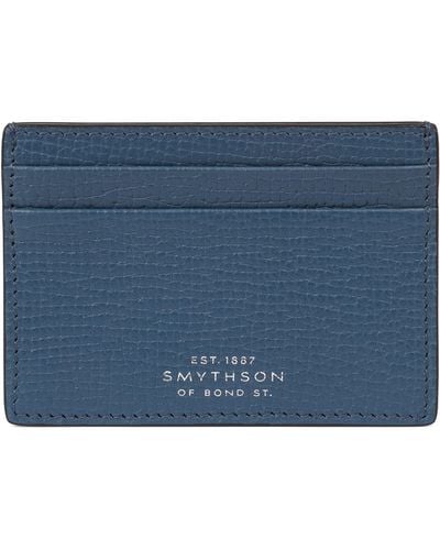 Smythson Ludlow Leather Card Holder - Blue