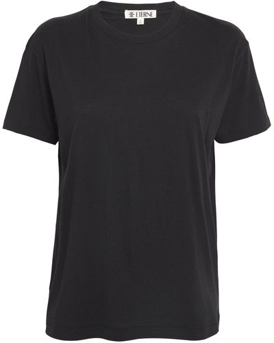 ÉTERNE Cotton-modal Boyfriend T-shirt - Black