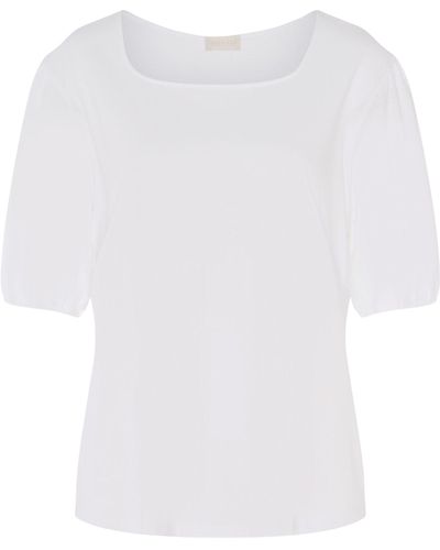 Hanro Cotton Puff-sleeve Natural T-shirt - White